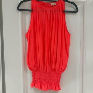 Ramy Brook Vibrant Sleeveless Top in Coral